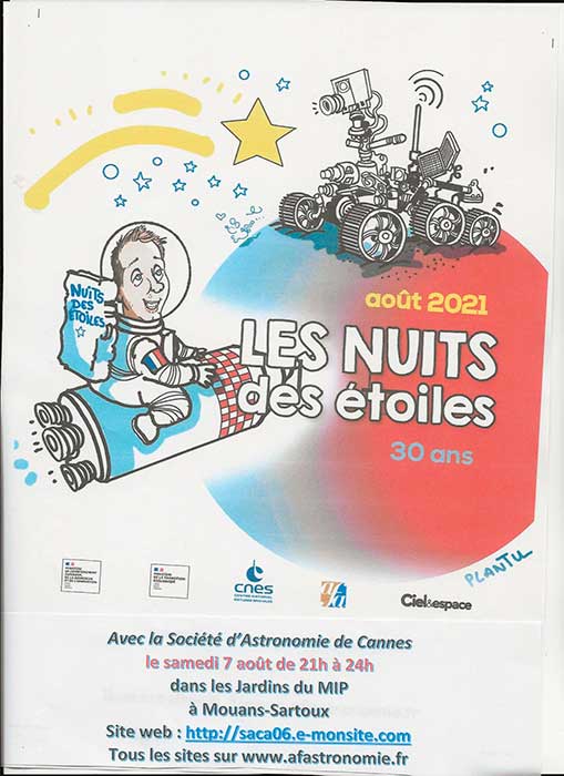 nuit des étoiles 2021 Mouans Sartoux 06