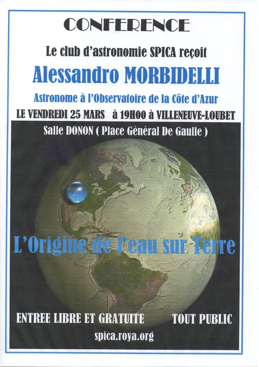 spica conférence l'origine de l'au sur Terre