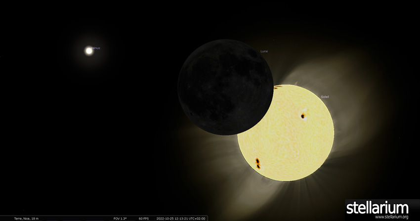 stellarium eclipse solaire 2022 10 25