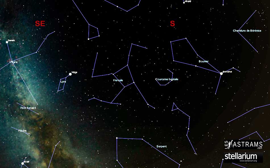 comment repérer la constellation d'Hercule en été