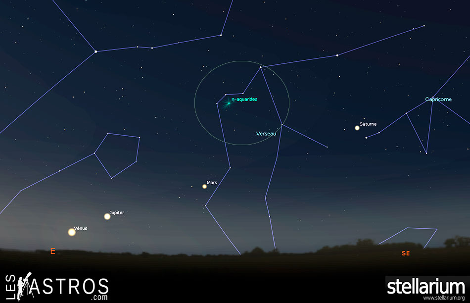 Astronomie observez les pluies étoiles filantes Eta aquarides