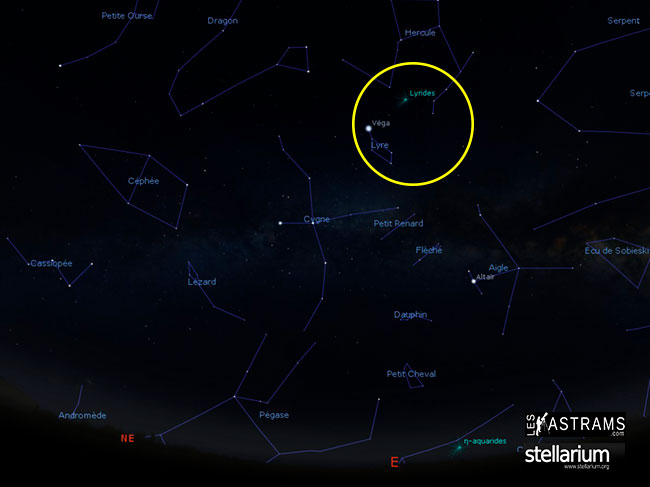 pluie d'étoiles filantes lyrides 2023S