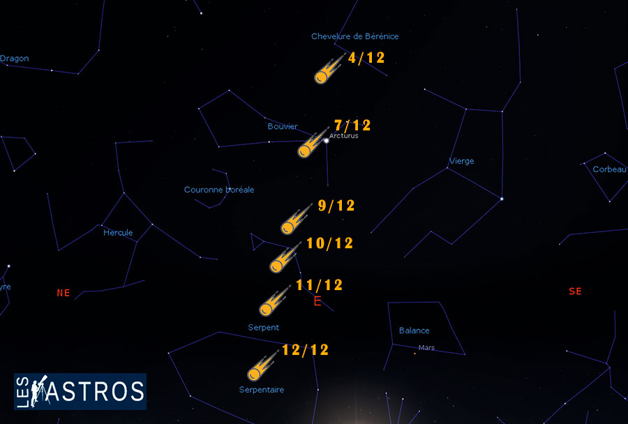 passage de la comète Leonard C/2021 A en décembre 2012